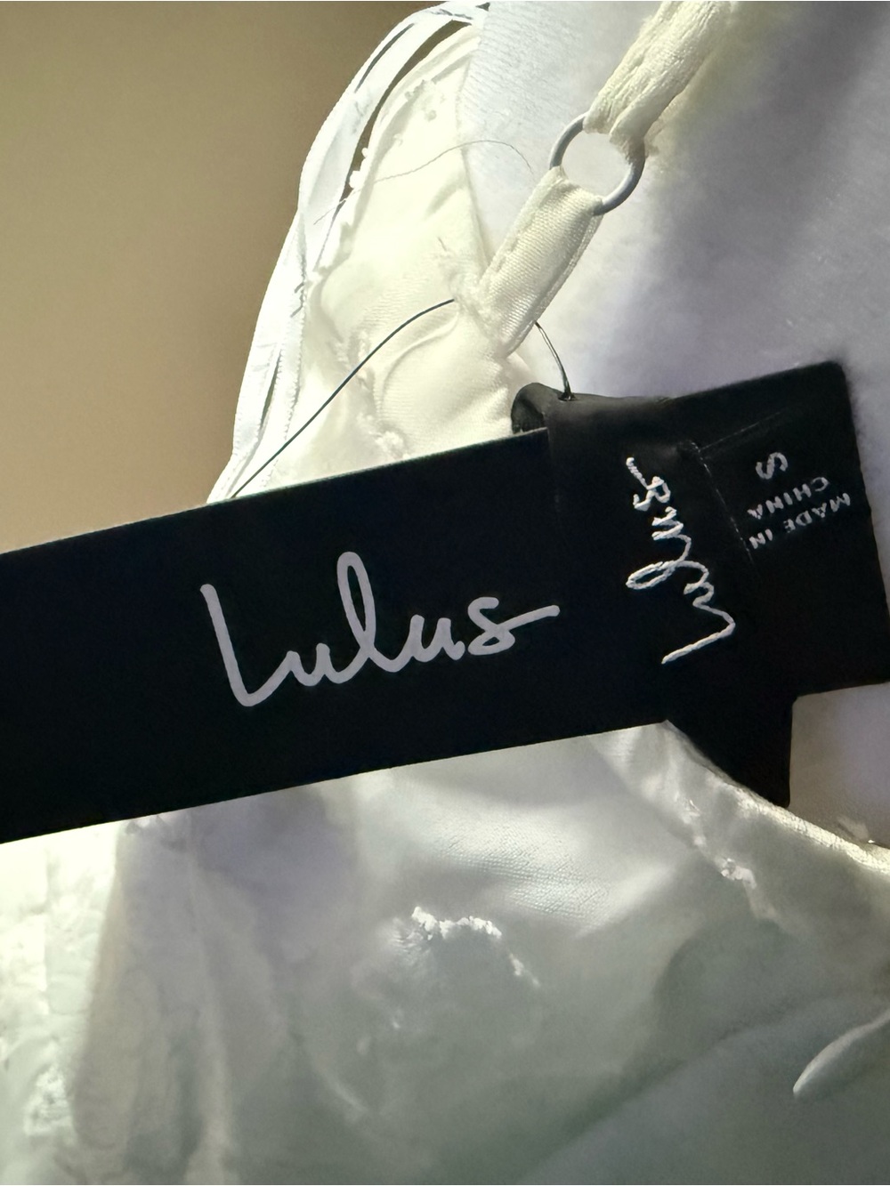 Lulus White Embroidered Ruffle Mini Dress | Small - Picture 5 of 5